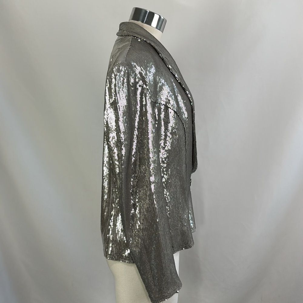 Inc Black Silver Sequins Blazer - image 4